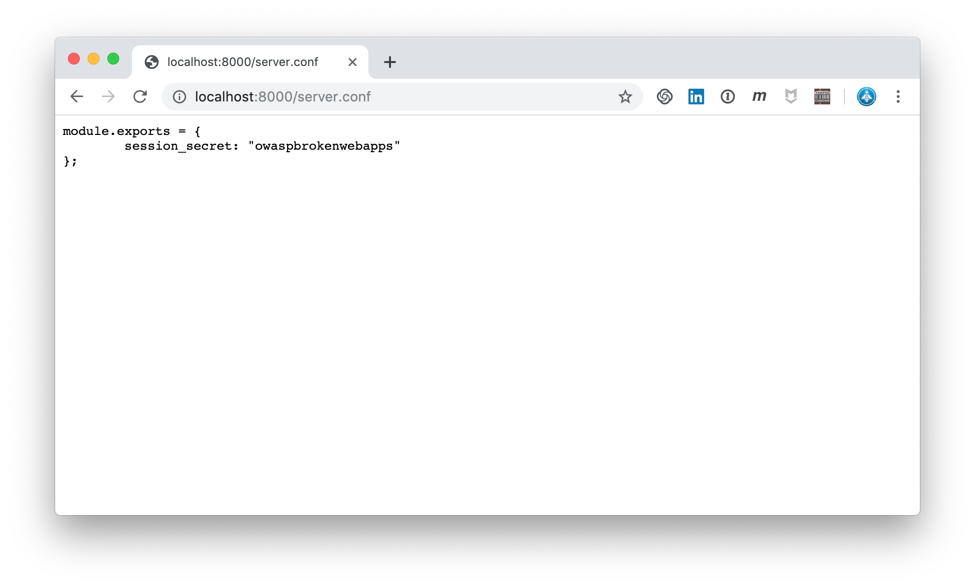 server.conf reveals session_secret